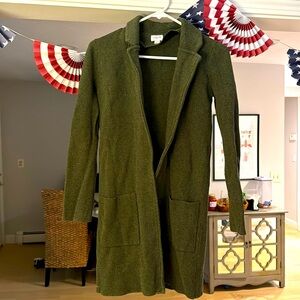 J crew XXS green cardigan